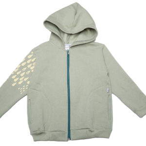 Campera de Frisa Verde con Capucha y estampa en Verde