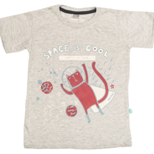 Remera de algodón gris Space is Cool en Braille